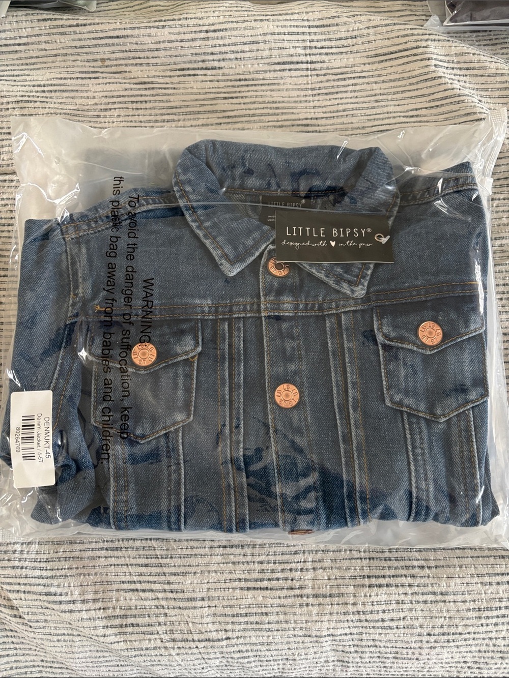 Little Bipsy Light Blue Denim Jacket 4T-5T NWT boys/girls